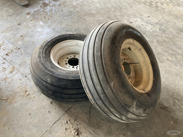 (2) 12.5-155L tires on steel rims